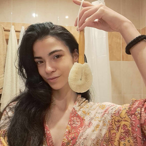 ELYTRUM Facial Glow Brush with soft jute fibres, natural, for facial exfoliation and facial spa like treatment